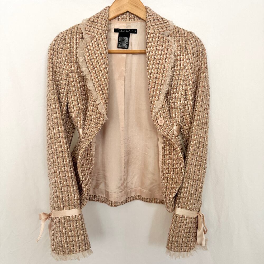 2000s Laundry by Shelli Segal pink tweed jacket - Picture 10 of 10